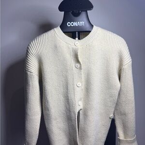 Cream Button-Up Women's Sweater